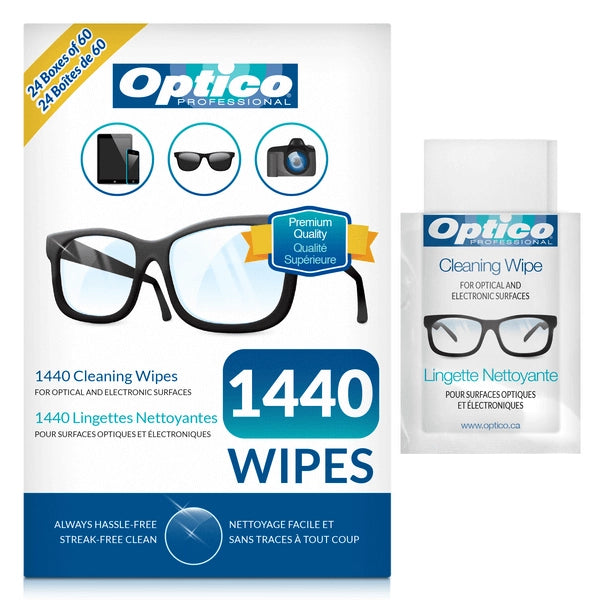 1440 Cleaning Wipes- Optico Pre-Moistened Cleaning Cloths